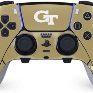 Skinit Decal Gaming Skin Compatible with PS5 DualSense Edge Pro Controller – Officially Licensed Georgia Institute of Technology Gold GT Design