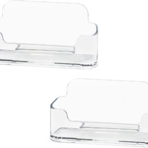 Acrylic Business Card Holder for Desk, Clear Plastic Business Cards Display Holders Stand, Fits 30-50 Business Cards