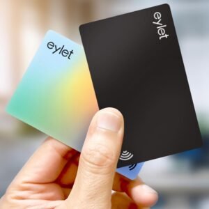 2 Pack Digital Business Cards from eylet – NO SUBS | NFC Enabled Digital Business Cards Pack, 1 x Black card and 1 x Prism card.