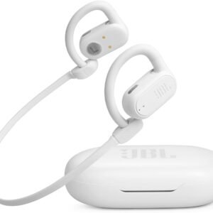 JBL SoundGear Sense – True wireless Open-ear headphones, OpenSound Technology, Splash and dust resistant, 4 mics for crisp, clear calls, Up to 24 hours of battery life, plus speed charge (White)