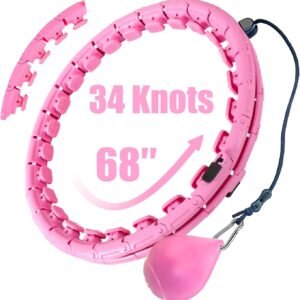 34 Knots Weighted Workout Hoop Plus Size, Smart Waist Exercise Ring for Adults Weight Loss