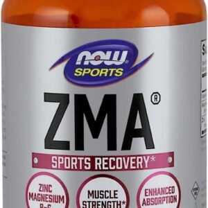 NOW Sports Nutrition, ZMA (Zinc, Magnesium and Vitamin B-6), Enhanced Absorption, Sports Recovery*, 90 Capsules