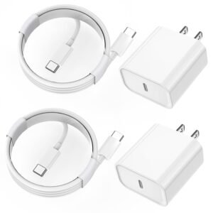 iPhone 15 Pro Charger Fast Charging, 2Pack 20W PD USB C Wall Charger Type C Block with USB C to C Fast Charging Cable Cord Compatible with Apple iPhone 15/15 Pro/15 Pro Max/15 Plus, iPad Pro/Air/Mini