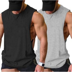 COOFANDY Men Workout Tank Top 2 Pack Gym Bodybuilding Sleeveless Muscle T Shirts