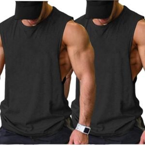 COOFANDY Men Workout Tank Top 2 Pack Gym Bodybuilding Sleeveless Muscle T Shirts