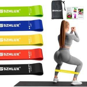 SZHLUX Resistance Bands Set with Instruction Guide and Carry Bag, Versatile for Body Sculpting, Strength Training, and Rehabilitation-Set of 5