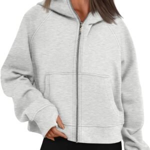 AUTOMET Womens Zip Up Cropped Hoodies Fleece Oversized Sweatshirts Full Zip Jackets Y2k Fall Clothes 2024 Fashion Outfits