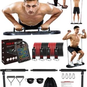 HOTWAVE Push Up Board Fitness, Portable Foldable 20 in 1 Push Up Bar at Home Gym, Pushup Handles for Floor. Professional Strength Training Equipment For Man and Women,Patent Pending