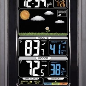 La Crosse Technology Wireless Color Weather Station – Real-time Backyard Weather, Humidity Comfort Meter, Animated Forecast, Temperature Alerts, Long Range Transmission (300 Feet)