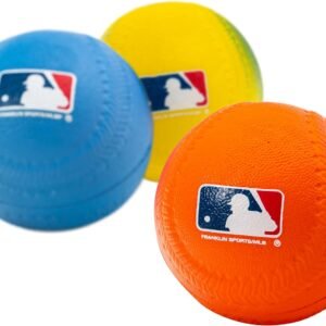 Franklin Sports Foam Baseballs – Soft Foam Practice Baseballs for Kids – Perfect for Hitting and Indoor or Outdoor Play – 3 Pack – Official MLB Licensed Product