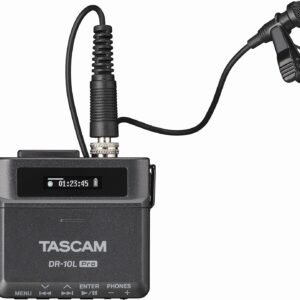 TASCAM DR-10L Pro Ultra-Compact 32-Bit Float Audio Field Recorder with Lavalier Mic and Dual AD Converter Technology (Black)