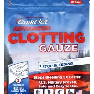 Adventure Medical Kits QuikClot Gauze – Gauze for Emergency Survival Kit, Doomsday Prepping Supplies & More – Stops Bleeding Fast with Kaolin – Flexible Hemostatic Medical Gauze – 3″ x 24″ (2 Strips)