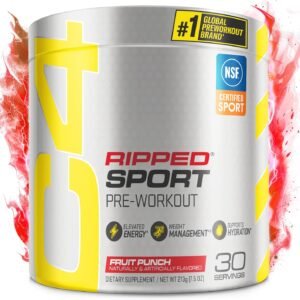 C4 Ripped Sport Pre Workout Powder Fruit Punch – NSF Certified for Sport + Sugar Free Preworkout Energy Supplement for Men & Women | 135mg Caffeine | 30 Servings