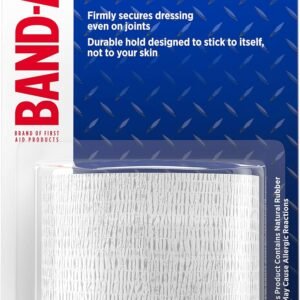 Band-Aid Brand of First Aid Products Tough Wrap Self-Adhesive Bandage Wrap, Elastic & Water-Resistant for Minor Wound Care & Dressing, Flexible Fabric, Lightweight, Durable, 2 in by 2.5 yd