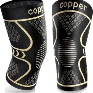 Copper Knee Braces for Women and Men 2 Pack, Knee Compression Sleeve for Knee Pain, Arthritis,ACL, Meniscus Tear, Joint Pain Relief, Knee Support for Running, Working Out, Fitness, Weightlifting