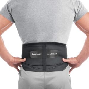 MUELLER Sports Medicine Adjustable Lumbar Back Brace with Removable Pad, Back Pain Relief Support for Men and Women, Ideal for Upper and Lower Back Pain, Sciatica, Scoliosis, Black